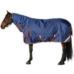 StormShield® Nordlund Combo Medium Weight Turnout Blanket 74 Navy/Orange